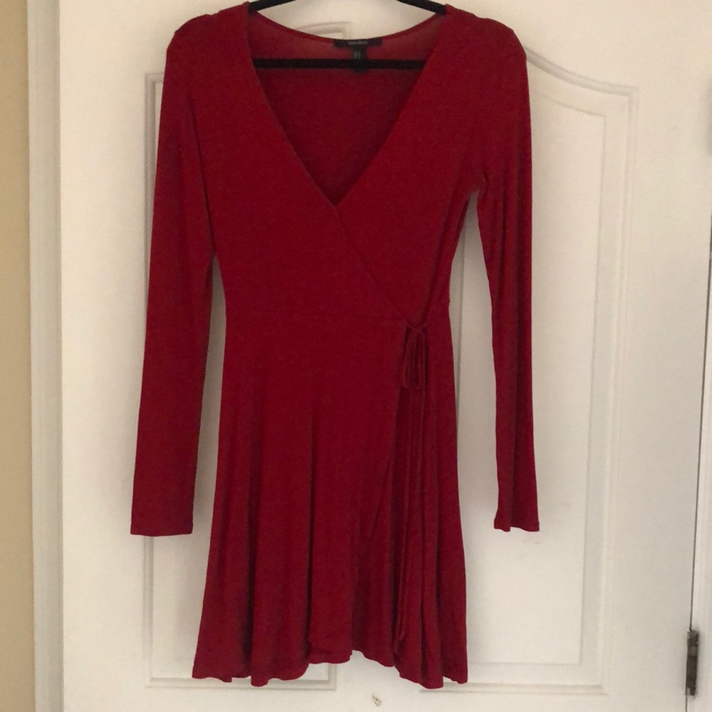 Forever 21 Red Long Sleeve Dress